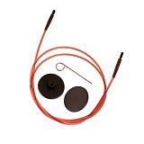 Тросик для съемных спиц Ginger, длина около 35 (60)см, заглушки 2шт, ключик, KnitPro, 31293