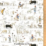 Ткань "Дети зимой + овцы", ширина 145см, 100% хлопок, Acufactum Ute Menze, 3523-769