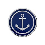 Пуговица "Якорь" на ножке, размер 15мм, металл/пластик, Union Knopf by Prym, U0453635015008201-20