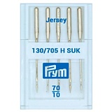 Иглы для швейных машин с плоской колбой 130/705 H SUK, джерси № 70, сталь, серебристый, Prym, 152225