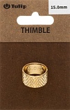 Наперсток "Кольцо", диаметр 15мм, сталь, золотистый, Tulip, SN-002e