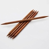 Спицы чулочные "Ginger" 2,25мм/12,5см, ламинированная береза, коричневый, KnitPro, 31302