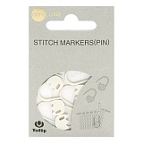 Маркер для вязания "amicolle", тюльпан, размер 22*12мм, пластик, белый, Tulip, AC-027e