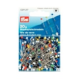 Булавки со стеклянными головками для шитья, термоустойчивые 30*0,60мм, сталь/стекло, Prym, 029217