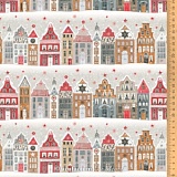 Ткань "Рождественский городок", ширина 150см, 100% хлопок, Acufactum Ute Menze, 3523-907
