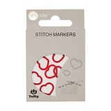 Маркер для вязания "amicolle", сердце, размер 2*3мм, пластик, красный, Tulip, AC-005e