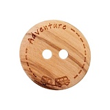 Пуговица с 2 отверстиями, размер 23мм, дерево, бежевый, Union Knopf by Prym, U0454094023001601-18