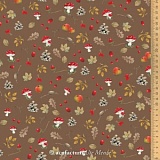 Ткань "Лесные грибы", ширина 145см, 100% хлопок, Acufactum, 3523-863