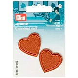 Термоаппликация "Сердце" 30*29мм, 100% искусственная кожа, цвет шерсти верблюда, Prym, 925595
