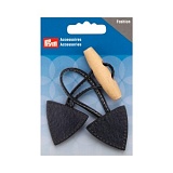 Застежка-клевант 15*5см, дерево/полиуретан, темно-синий, 1 пара в упаковке, Prym, 417715