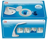 Купить недорого   Лупа с подсветкой с приспособлением на подставке, диаметр 95мм, пластик, белый, Prym, 610714  в интернет магазине Фэмили хобби