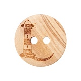 Пуговица "Маяк" с 2 отверстиями, размер 18мм, дерево, Union Knopf by Prym, U0454065018001601-20