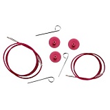 Тросик для съемных спиц, длина около 76 (100)см, заглушки 2шт, ключик, KnitPro, 10503