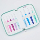 Набор крючков для вязания "Deluxe" с эргономичной ручкой "Waves 2.0", 9 размеров, KnitPro, 30951